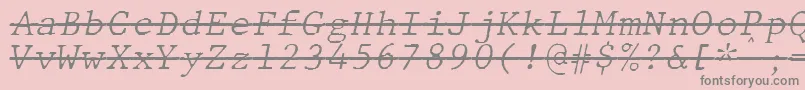 JMH Typewriter mono Fine Italic Over Font – Gray Fonts on Pink Background