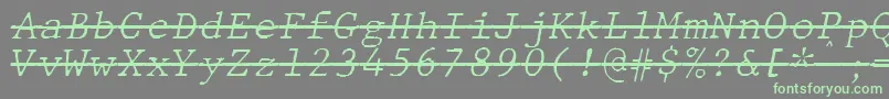 JMH Typewriter mono Fine Italic Over-Schriftart – Grüne Schriften auf grauem Hintergrund