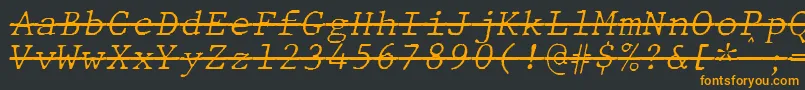 JMH Typewriter mono Fine Italic Over Font – Orange Fonts on Black Background