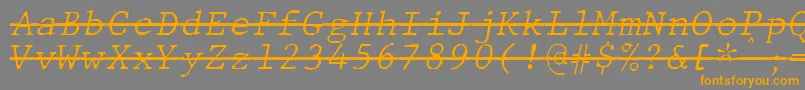 Police JMH Typewriter mono Fine Italic Over – polices orange sur fond gris