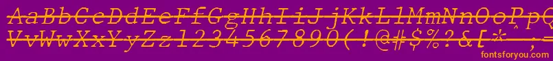 JMH Typewriter mono Fine Italic Over Font – Orange Fonts on Purple Background