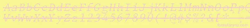 JMH Typewriter mono Fine Italic Over Font – Pink Fonts on Yellow Background