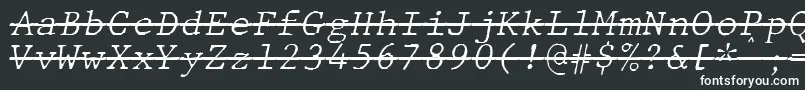 フォントJMH Typewriter mono Fine Italic Over – 黒い背景に白い文字