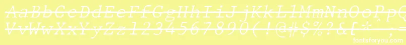 フォントJMH Typewriter mono Fine Italic Over – 黄色い背景に白い文字