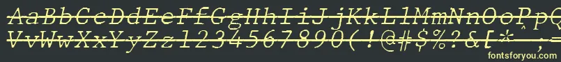 Шрифт JMH Typewriter mono Fine Italic Over – жёлтые шрифты на чёрном фоне