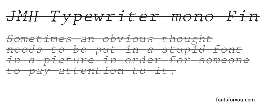 Reseña de la fuente JMH Typewriter mono Fine Italic Over
