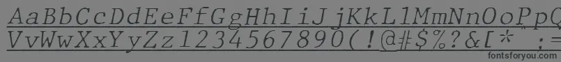 Шрифт JMH Typewriter mono Fine Italic Under – чёрные шрифты на сером фоне