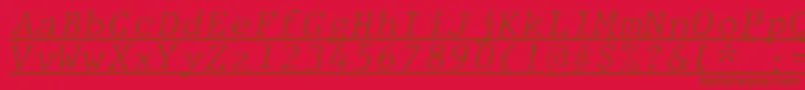 Lisätietoja JMH Typewriter mono Fine Italic Under-fontista JMH Typewriter mono Fine Italic Under-fontti – ruskeat fontit punaisella taustalla