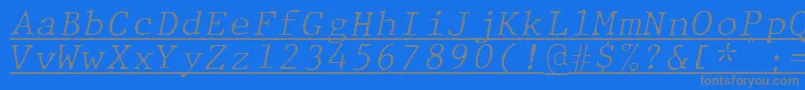 JMH Typewriter mono Fine Italic Under Font – Gray Fonts on Blue Background