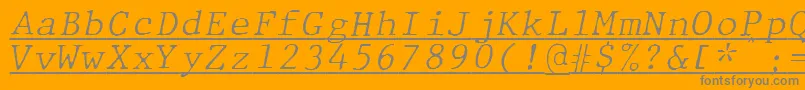 fuente JMH Typewriter mono Fine Italic Under – Fuentes Grises Sobre Fondo Naranja