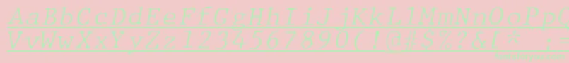fuente JMH Typewriter mono Fine Italic Under – Fuentes Verdes Sobre Fondo Rosa