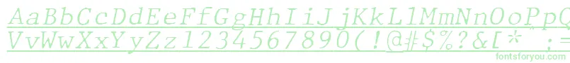 Saiba mais sobre a fonte JMH Typewriter mono Fine Italic Under Fonte JMH Typewriter mono Fine Italic Under – fontes verdes em um fundo branco