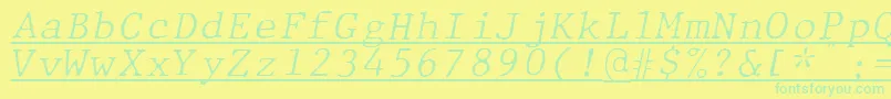 fuente JMH Typewriter mono Fine Italic Under – Fuentes Verdes Sobre Fondo Amarillo