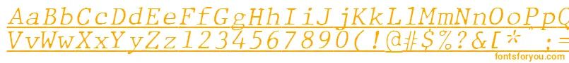 フォントJMH Typewriter mono Fine Italic Under – オレンジのフォント