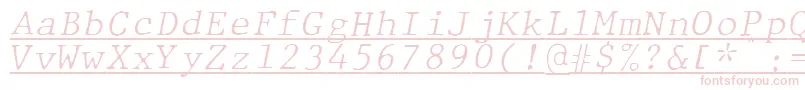 JMH Typewriter mono Fine Italic Under-fontti – vaaleanpunaiset fontit