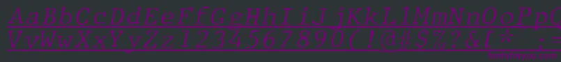 Шрифт JMH Typewriter mono Fine Italic Under – фиолетовые шрифты на чёрном фоне
