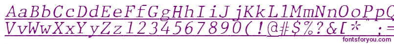 JMH Typewriter mono Fine Italic Under-fontti – violetit fontit