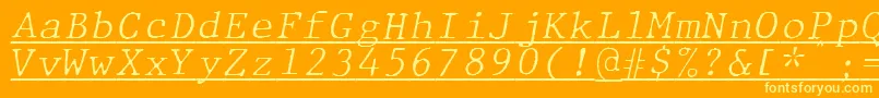 fuente JMH Typewriter mono Fine Italic Under – Fuentes Amarillas Sobre Fondo Naranja