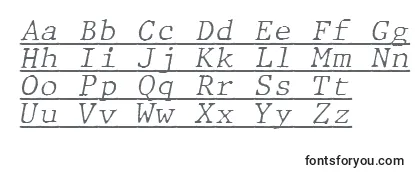 Schriftart JMH Typewriter mono Fine Italic Under
