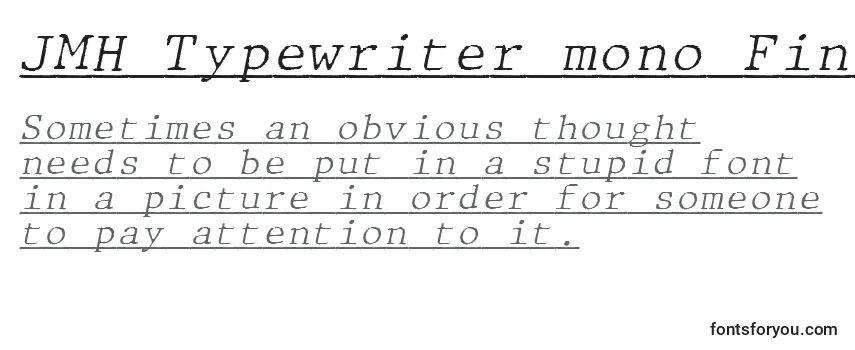 Reseña de la fuente JMH Typewriter mono Fine Italic Under