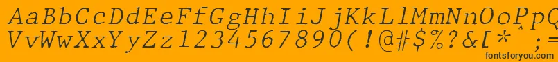 Шрифт JMH Typewriter mono Fine Italic – чёрные шрифты на оранжевом фоне