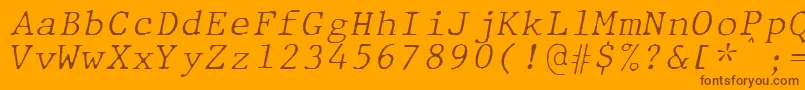 JMH Typewriter mono Fine Italic Font – Brown Fonts on Orange Background