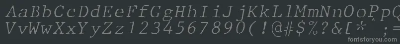 Шрифт JMH Typewriter mono Fine Italic – серые шрифты на чёрном фоне