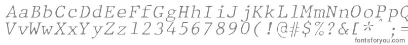 フォントJMH Typewriter mono Fine Italic – 灰色のフォント