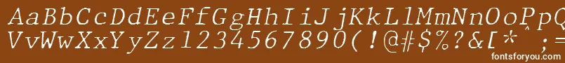 fuente JMH Typewriter mono Fine Italic – Fuentes Blancas Sobre Fondo Marrón