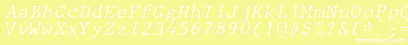 フォントJMH Typewriter mono Fine Italic – 黄色い背景に白い文字