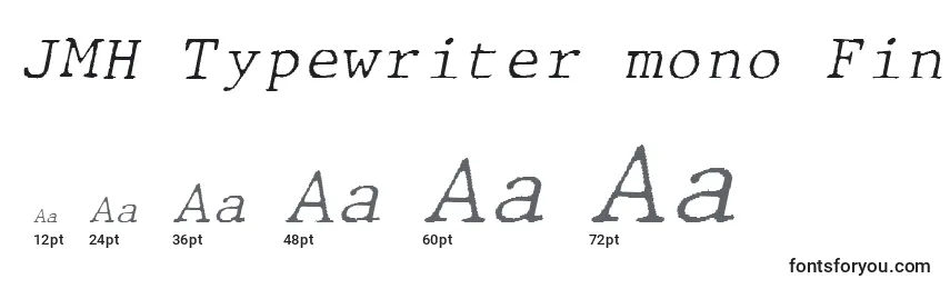 Tamanhos de fonte JMH Typewriter mono Fine Italic