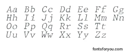 Revisão da fonte JMH Typewriter mono Fine Italic
