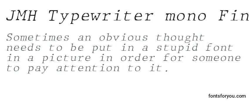 Reseña de la fuente JMH Typewriter mono Fine Italic