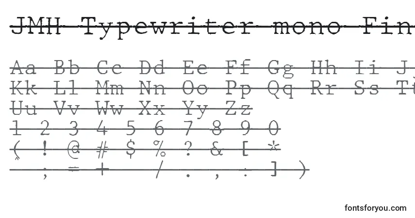 JMH Typewriter mono Fine Over Font – alphabet, numbers, special characters