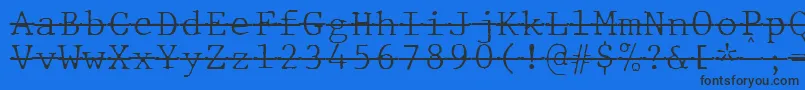 Шрифт JMH Typewriter mono Fine Over – чёрные шрифты на синем фоне