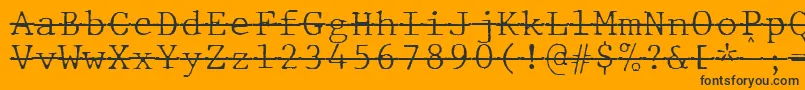 JMH Typewriter mono Fine Over-Schriftart – Schwarze Schriften auf orangefarbenem Hintergrund