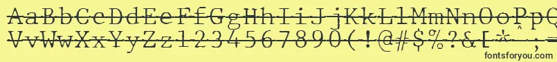 JMH Typewriter mono Fine Over Font – Black Fonts on Yellow Background