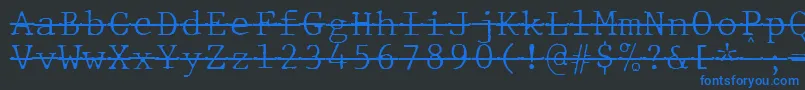 JMH Typewriter mono Fine Over Font – Blue Fonts on Black Background