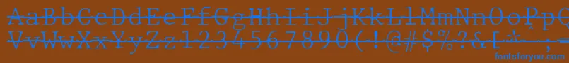 Шрифт JMH Typewriter mono Fine Over – синие шрифты на коричневом фоне