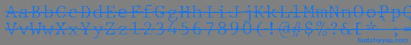 Шрифт JMH Typewriter mono Fine Over – синие шрифты на сером фоне