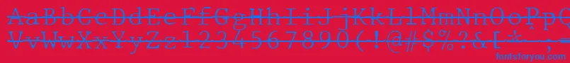 JMH Typewriter mono Fine Over Font – Blue Fonts on Red Background