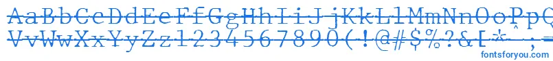 JMH Typewriter mono Fine Over Font – Blue Fonts on White Background