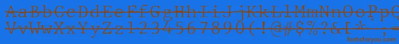 JMH Typewriter mono Fine Over Font – Brown Fonts on Blue Background