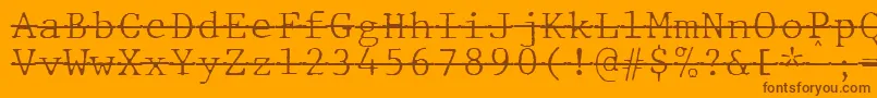JMH Typewriter mono Fine Over-Schriftart – Braune Schriften auf orangefarbenem Hintergrund