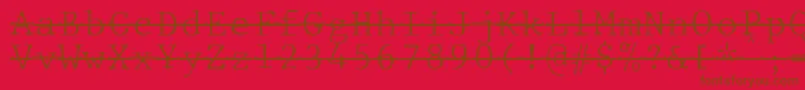 Шрифт JMH Typewriter mono Fine Over – коричневые шрифты на красном фоне