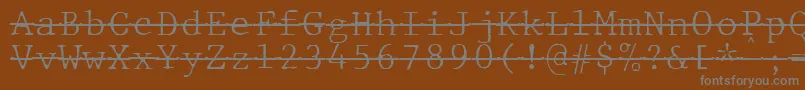 Шрифт JMH Typewriter mono Fine Over – серые шрифты на коричневом фоне