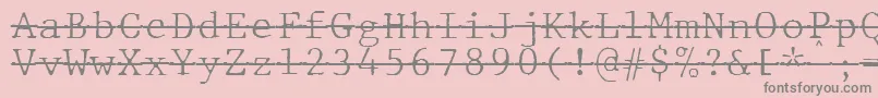 JMH Typewriter mono Fine Over-Schriftart – Graue Schriften auf rosa Hintergrund
