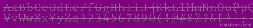 JMH Typewriter mono Fine Over Font – Gray Fonts on Purple Background