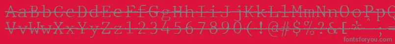 JMH Typewriter mono Fine Over-Schriftart – Graue Schriften auf rotem Hintergrund