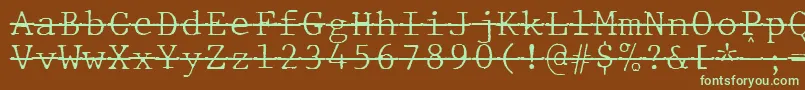 Шрифт JMH Typewriter mono Fine Over – зелёные шрифты на коричневом фоне